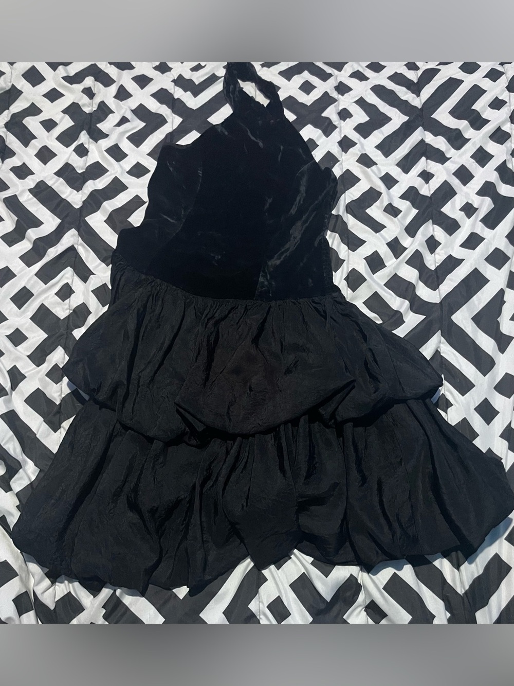 80s Black Velvet Midi Dress